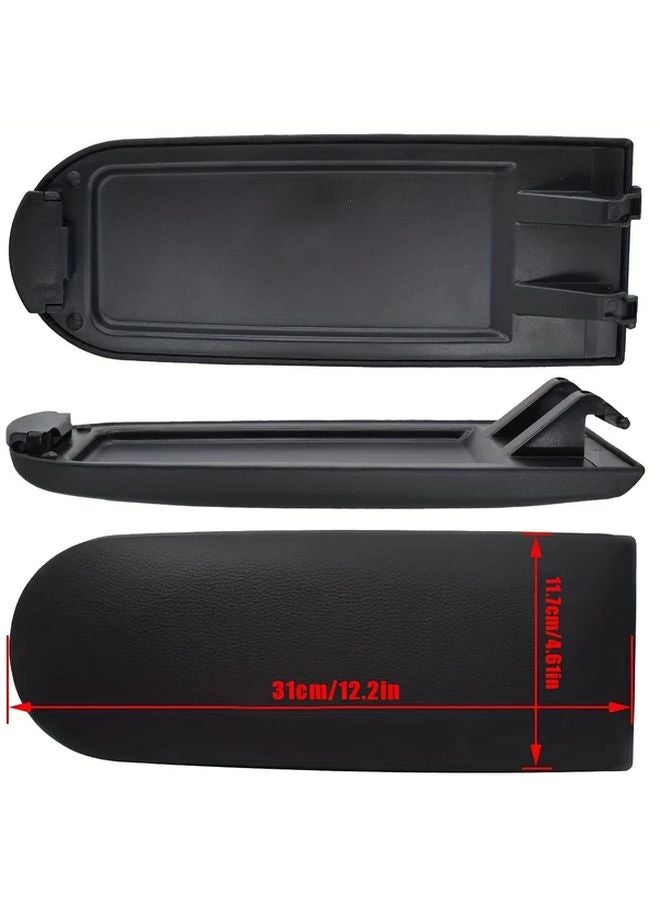 Black Smooth Surface Central Armrest Cover Storage Box Cover For Jetta Golf 4 Passat B5 1998 2005 - Image 2